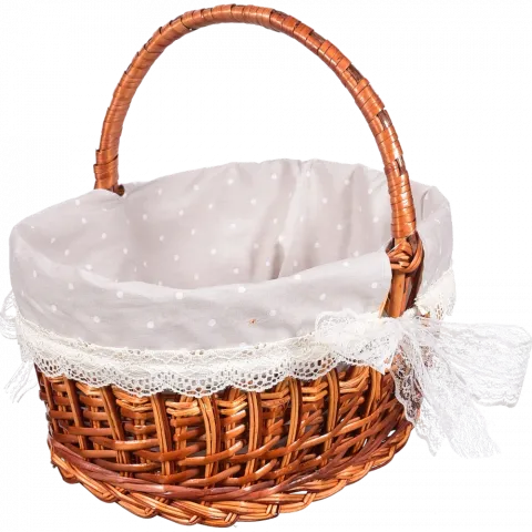 Кошик плетений/текст/мереж Горошок/бежевий 1 35х25х15 см