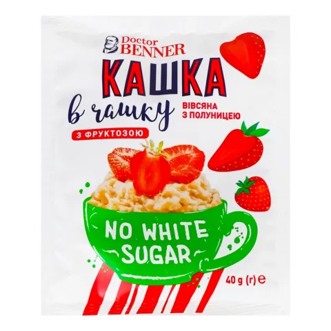 Каша вівсяна Dr.Benner 40 г з полуницею