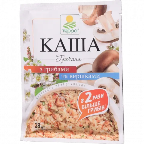 Каша Терра гречана 38 г з грибами та сметаною