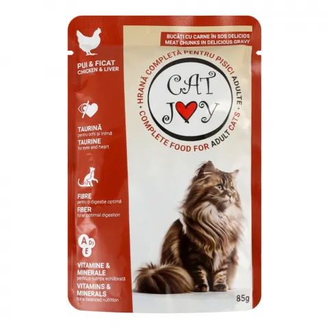 Корм д/котів Cat Joy 85 г пауч з куркою та печінкою в соусі