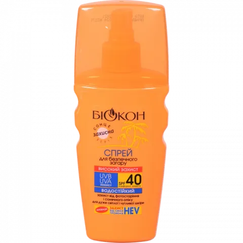 Спрей Біокон 160 мл д/безпечної засмаги високий захист SPF-40 10482