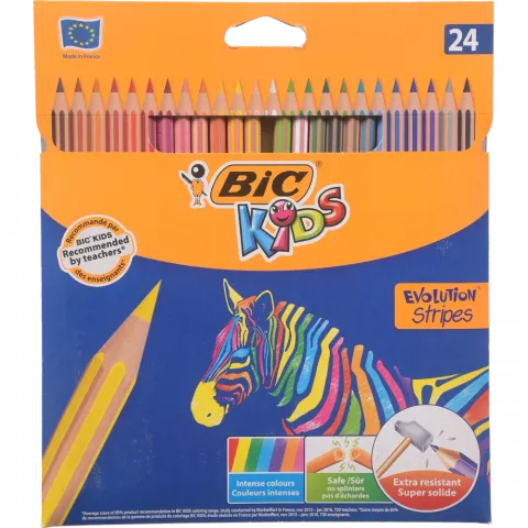 Набір олівців 24 кол. BIC Kids Evolution страйпс 950525