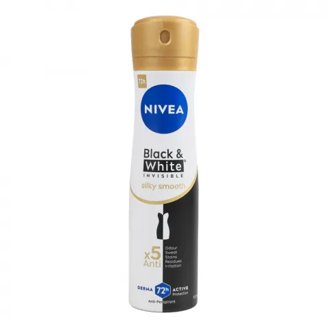 Дезодор Nivea 150 мл deo спрей Чорне та біле невидимий Гладкий шовк
