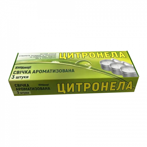Свічка Киш-Комар 80 г 3 шт. ароматизована Цитронела