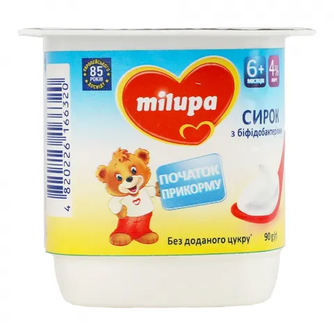 Сирок з біфідобактеріями Мілупа 4 90 г ст. Натуральний