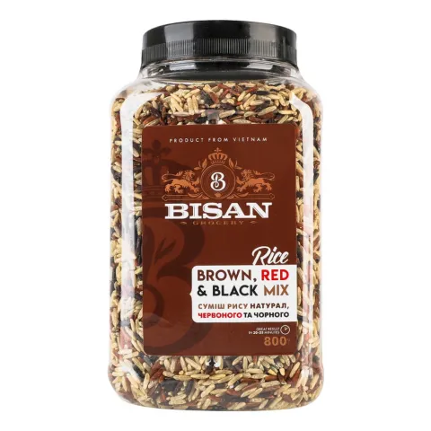 Суміш рису Bisan 800 г Натурального, червоного та чорного