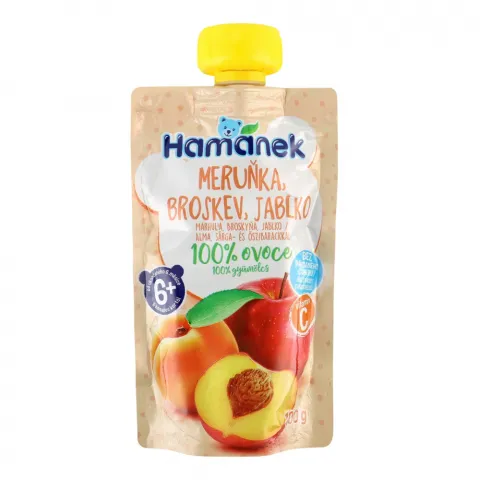 Пюре Hamanek 100 г яблуко з персиком та абрикосом
