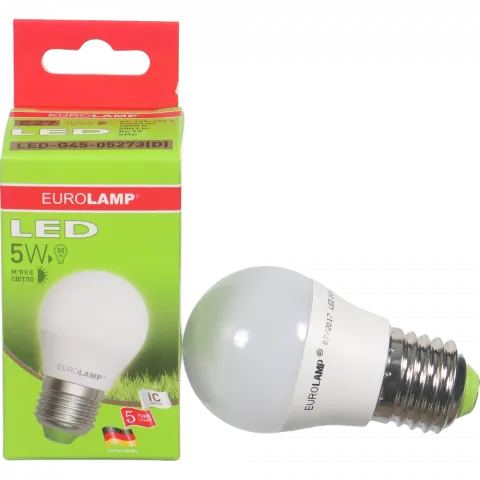 Лампа LED EuroLamp куля жовта 5 Вт Е27