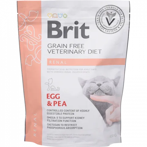 Корм д/котів Brit GF VD 400 г Renal при ниркової недостат. з яйцем горохом та гречкою
