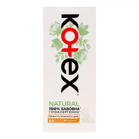 Прокладки щоден. Kotex 40 шт. Natural Нормал
