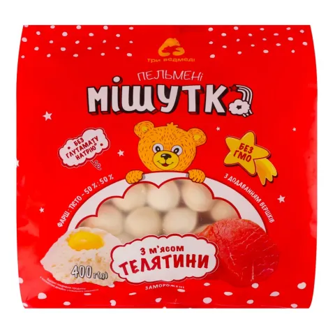 Пельмені Мішутка 400 г з м`ясом телятини