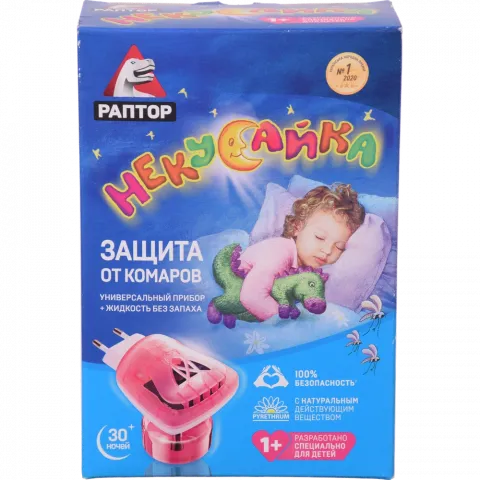 Комплект Раптор Некусайка прилад+рідина в/комарів 30 ночей