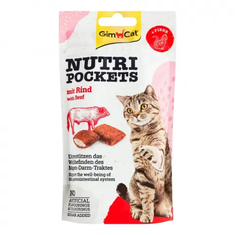 Ласощі-Снеки Gimpet GimCat Nutri Pockets 60 г Яловичина+солод (мальт)