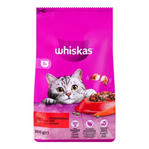 Корм д/котів Віскас 300 г сух. яловичиною