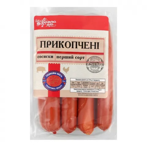 Сосиски Українська Зірка Прикопчені 1 ґат. ваг.