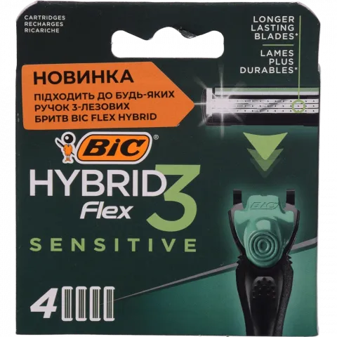 Картридж д/гоління BIC 4 шт. Flex 3 Hybrid Sensitive