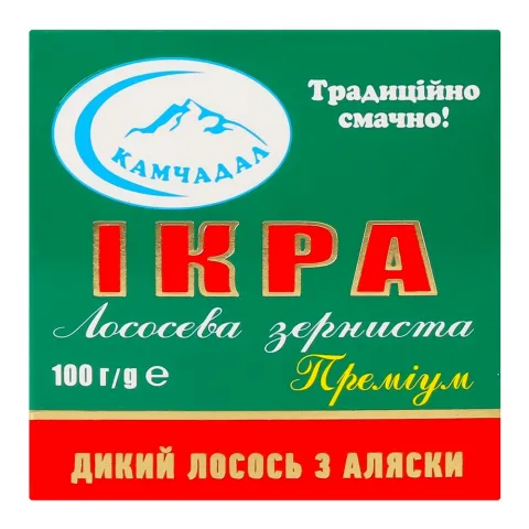 Ікра лососева зерниста Камчадал Преміум 100 г з/б (ключ)
