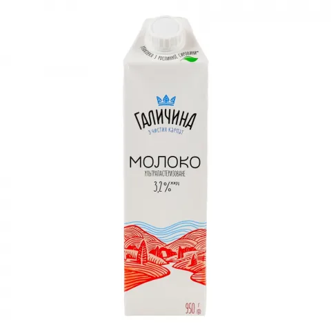 Молоко Галичина 3,2 950 г т/пак.