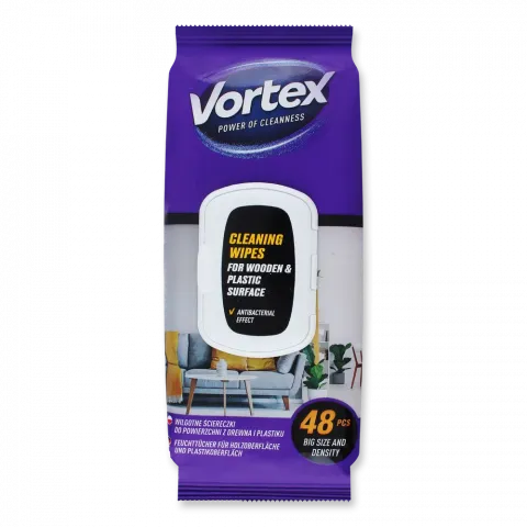 Серветки вологі Vortex 48 шт. д/меблів господарчі